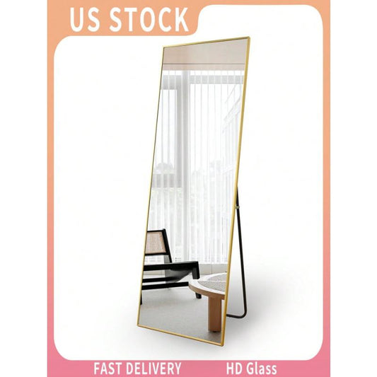 71"X30" Full-Length Floor Mirror - Aluminum Frame Wall/Leaning Design for Bedroom/Living Room