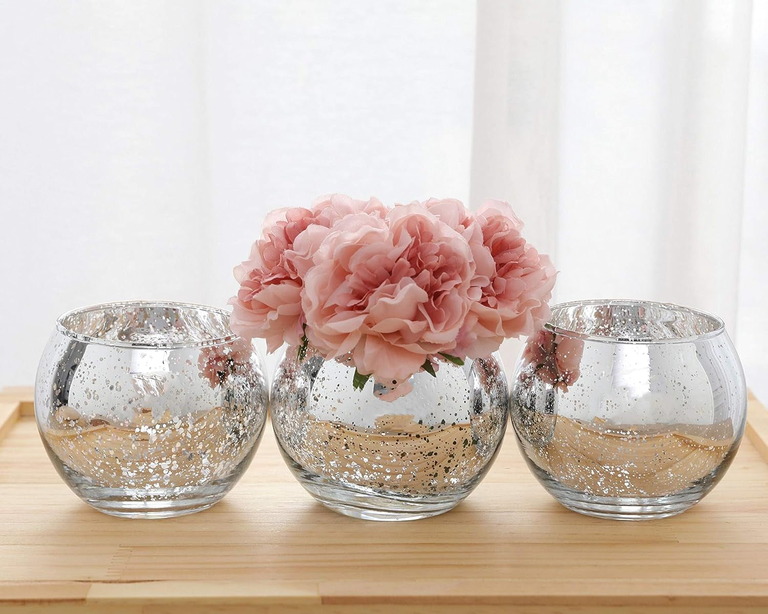Set of 3 Same Size Bling Vase round Golden Vase Silver Vase Rose Gold Vase Table Vase Party Vase Wedding Vase Centerpiece