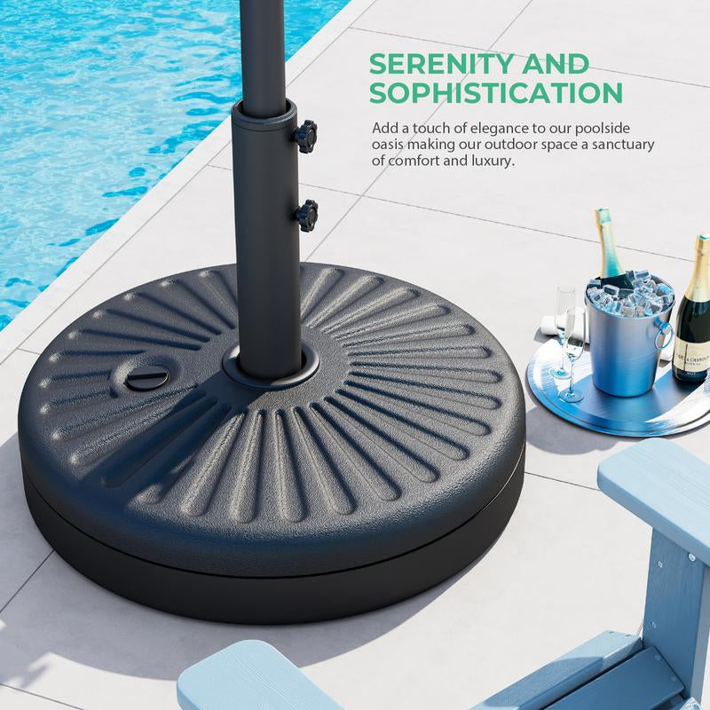 22L Umbrella Base Stand, Outdoor Umbrella Base Water Filled Stand, Market Patio Outdoor Heavy Duty Umbrella Holder (Black)