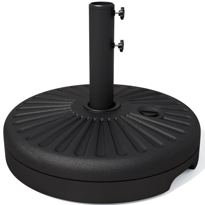 22L Umbrella Base Stand, Outdoor Umbrella Base Water Filled Stand, Market Patio Outdoor Heavy Duty Umbrella Holder (Black)